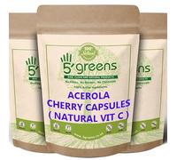 Acerola Cherry Extract Capsules Natural Vitamin C - Pure 100% Natural and Highly Absorbable Source of VIT C - Manufactured by 5greens in The UK (120 Capsules)