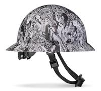 ACERPAL Full Brim Pyramex Hard Hat, Powerful Leopard Design Safety 6pt Lady Luck