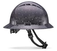 ACERPAL Full Brim Vented Hard Hat OSHA Construction Work Approved Safety Helmet, Gray Honeycomb, Carbon Fiber Custom Design Hard Hats, Cascos De Construccion, 4 Point Adjustable Ratchet Suspension