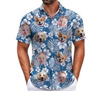 Acertele Custom Hawaiian Shirt for Men, Funny Hawaiian Shirts with Faces, Shiteshirts for Men, Tropical Summer Beach Casual Short Sleeve Button Down Shirts (UK, Alpha, XS, Regular, Regular, Design-6)