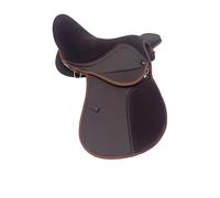 Aces Equine SYNTHETIC GENERAL PURPOSE 15 INCH WIDE HORSE SADDLE BLACK & BROWN (BROWN)