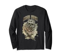 Aces High Vintage Spitfire Fighter Plane & Pilot Skull Long Sleeve T-Shirt