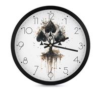 Aces of Spades Tree Modern Wall Clock 10 Inch Non Ticking Silent Quartz Round Clocks for Home Office Decor