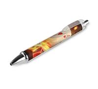 Aces-Spades Dice Fire Flaming Retractable Ballpoint Pens 0.5mm Fine Black Inks Roller Smooth Writing Office Supplies 1 PCS