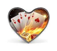 Aces-Spades Dice Fire Flaming Unisex Novelty Brooches & Pins Heart Metal Lapel Badge for Clothing Shawl Hat