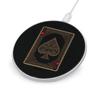 Aces-Spades Funny Charger Pad with USB Cable | 10W Max Fast Charging Stand Fit for Most Cell Phone (No AC Adapter)