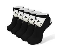 Aces-Spades Playing Card Dice 5 Pairs Stylish Activewear Ankle Socks for Men Women Comfort Low Cut No Show Socks