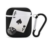 Aces-Spades Playing Card Dice Cute Earphone Shell | Compatible with AirPod PC Hard Protector Case with keychain
