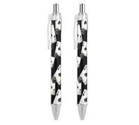 Aces-Spades Playing Card Dice Retractable Ballpoint Pens 0.5mm Fine Black Inks Roller Smooth Writing Office Supplies 2 PCS