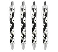 Aces-Spades Playing Card Dice Retractable Ballpoint Pens 0.5mm Fine Black Inks Roller Smooth Writing Office Supplies 4 PCS