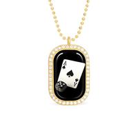 Aces-Spades Playing Card Dice Women's Necklaces Lightweight Alloy Pendant Diamond Necklace Ladies Jewelry Gift