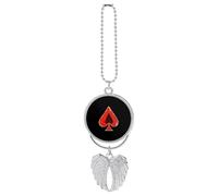 Aces-Spadeses Poker Decorative Car Rearview Mirror Pendant Automotive Interior Hanging Ornaments Gift for Men Women