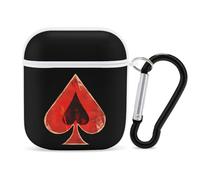 Aces-Spadeses Poker Stylish Printed Bluetooth Headset Protective Cover Compatible with AirPods 1/2 with Buckle