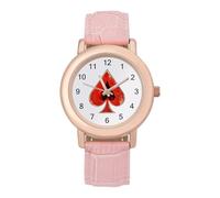 Aces-Spadeses Poker Women Simplicity Watch with Leather Strap Easy Reader Ladies Wristwatch