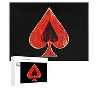 Aces-Spadeses Poker Wooden Puzzle Letter on Back Adults Difficult Jigsaw Puzzles for Home Decor Birthday Gift