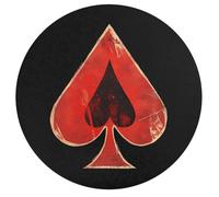 Aces-Spadeses Poker Wooden Puzzle Letter on Back Circular Easy Jigsaw Puzzles for Elderly Birthday Gift Family Game