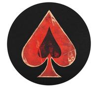 Aces-Spadeses Poker Wooden Puzzle Letter on Back Circular Easy Jigsaw Puzzles for Elderly Birthday Gift Family Game