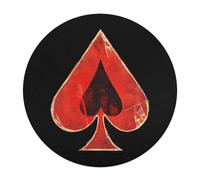 Aces-Spadeses Poker Wooden Puzzle Letter on Back Circular Easy Jigsaw Puzzles for Elderly Birthday Gift Family Game