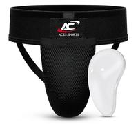 ACES SPORTS Men’s Groin Guard with Cup, Boxing Jockstrap Protector for MMA, Kickboxing, Muay Thai, Karate,Martial Art, Cricket (XL)
