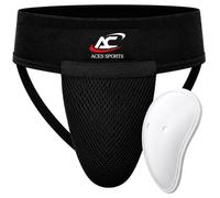 ACES SPORTS Men’s Groin Guard with Cup, Boxing Jockstrap Protector for MMA, Kickboxing, Muay Thai, Karate,Martial Art, Cricket (M)
