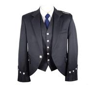 ACES SPORTS Traditional Scottish Black Argyll Jacket and Waistcoat, (38 R)