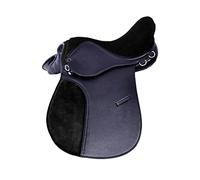 ACES SYNTHETIC LEATHER HALFLINGER ALL PURPOSE HORSE SADDLE WITH SUEDE SEAT & PAD (BLACK COLOUR 15'' SIZE)