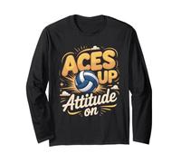 Aces Up Attitude On Volleyball Player Setter Long Sleeve T-Shirt