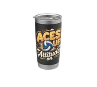 Aces Up Attitude On Volleyball Player Setter Stainless Steel Insulated Tumbler