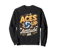 Aces Up Attitude On Volleyball Player Setter Sweatshirt
