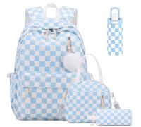 ACESAK Backpack for Girls, Blue Chessboard, L, Backpack