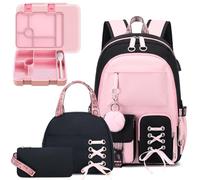 ACESAK Kids School Backpack for Girls, 4-In-1 Bookbag Backpack Daypack Set with 43OZ Bento Lunch Box, Lunch Bag for Girls Kids Teen Elementary Middle School Student, Girl Backpacks for Schools