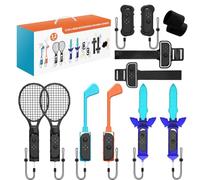 Aceshop 12 in 1 Switch2 Sports Accessories,Switch Sports Accessories Bundle for Switch2 Sports Family Accessories Kit for Switch2 with Tennis Rackets Golf Culbs JoyPad Grips Sword Straps