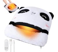 Aceshop Electric Heated Foot Warmers, Cute Panda Electric Foot Warmer with 4 Levels Temp & 4 Timers Fast Heating Foot Warmer Pad Washable Feet Warmer Anti-Slip Detachable Heated Shoes for Men & Women