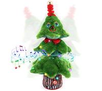 Aceshop Singing Dancing Christmas Tree 14'' Christmas Plush Toy with Music and Lights Electric Christmas Ornaments Stuffed Toy Wiggle Singing Xmas Musical Doll for Kids Gift Home Party Xmas Decor
