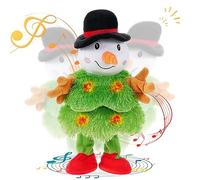 Aceshop Singing Dancing Christmas Tree, 15'' Electric Singing Dancing Christmas Tree with Music and Light Mimicking Twisting Recording Interactive Animated Elk Dolls Toy Xmas Decor Gift (Green1)