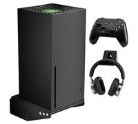 Aceshop Xbox Series X Wall Mount, 4 in 1 Wall Mount Bracket Kit for Xbox Series X with Detachable Controller and Headphone Holders Rotated Wall Mount for Xbox Series X Ventilation & Saving Space