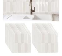 ACESOME 1.7mm Thickened Sticky Floor Tiles Self Adhesive, 10"x 10" Peel and Stick Wall Tiles, 24Pcs Non-Slip Frosted Surface, Aluminium Foil on The Bottom for Waterproofing, Light Brown