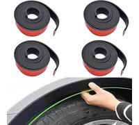 ACESOME 4Pcs 1.5M Car Wheel Arch Trim, Universal Rubber Mudguards, L-Style Wheel Arch Protectors Edge Trim, Self-adhesive Tire Anti-Collision Trip for Sedan, Van, SUVs