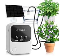 ACESOME Automatic Plant Waterer Indoor, USB + Solar Timing Device Intelligent Irrigation, Plant Watering Irrigation System Kit Self Watering System for Plants Set for Pots Lawn Indoor Outdoor Plants