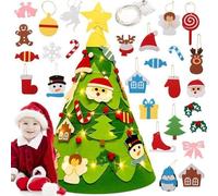ACESOME DIY Felt Christmas Tree Set, 3D Montessori Tree With 27pcs Ornaments and 30 LED String Lights, 55-75 cm for Kids, Great Christmas Decorations, Xmas Gifts