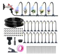 Acesome Garden Irrigation System, 360° Curved Garden Automatic Irrigation System, Irrigation Hose, Watering Raised Bed for Garden, Lawn, Vegetable Garden, Farm (20 m with Ground Spikes)