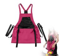 ACESOME Gardening Apron with Pockets, Waterproof Large Capacity Aprons for Women & Men, Oxford Gardening Apron with Double Quick-Lock Buckle, Harvest Aprons for Picking Vegetable, Storage Tool (Red)