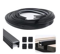 ACESOME LED Strip Light Diffuser for Wood Slat Acoustic Panels, 3m/5m Flexible Silicone Cover, Led Strip Channel Seamless Slat Wall Lighting, No-Glue Press-Fit Serrated Design Black (3m 14mm x 14mm)