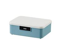 ACESOME Lockable Storage Box, ABS Lockable Box with Code, Medicine Organizer Box, 2 Layer Medication Storage Box, Lockable Box with Code (Blue, 16L)