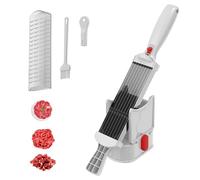 ACESOME Meat Slicer, Dual Handle Ham Slicer with 17pcs Blade, hickness Adjustable 2 or 4 mm, Meat Slicers for Home Use, or Cheese, Bread, Include Safety Food Pusher (White)