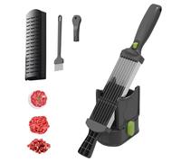 ACESOME Meat Slicer, Dual Handle Ham Slicer with 17pcs Blade, hickness Adjustable 2 or 4 mm, Meat Slicers for Home Use, or Cheese, Bread, Include Safety Food Pusher (Black)