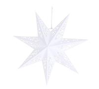 ACESOME Paper Star Lampshade, 45cm Christmas Stars Hanging Decorations, 7 Pointed Star Paper Light Shade, 3D Hanging Lampshade for Christmas, Wedding, Birthday, Home Decorations,No Light (White)