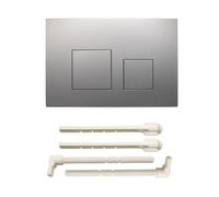 ACESOME Push Plate Toilet Cistern Replacement Parts, Flush Plate Fit for sigma01 sigma10 sigma20 sigma21 sigma30 sigma50 sigma60, ABS Dual Flush Plate Compatible with geberit with Button (Silver)