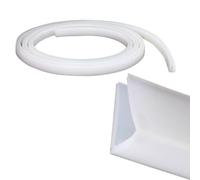 ACESOME Silicone Edging Strip, White Glass Edge Trim, 2m U Channel Edging Trim, Worktop Edging Strip, Car Door Protector (Fits Edge 0~1mm）