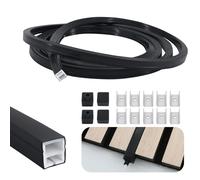 ACESOME Silicone LED Profile for Acoustic Panels, 12mm x 12mm Led Strip Channel, Black LED Strip Light Cover Waterproof, Channel Diffuser for Spotless Neon Glow (5m)